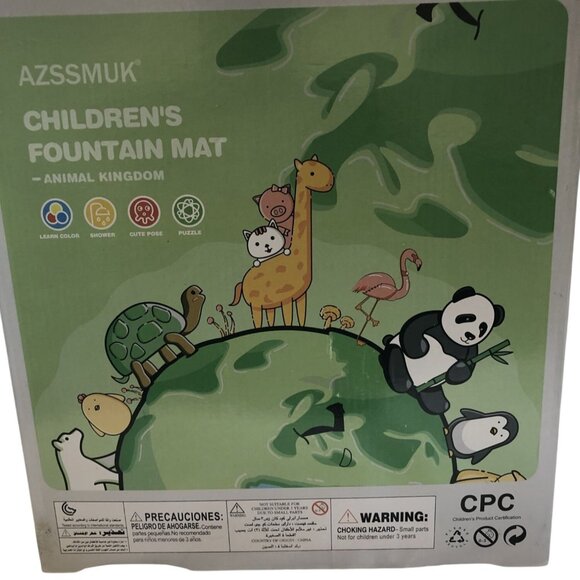 Azssmuk Childrens Fountain Mat Sprinkler Animal Kingdom Splash Pad Blue - Picture 3 of 5